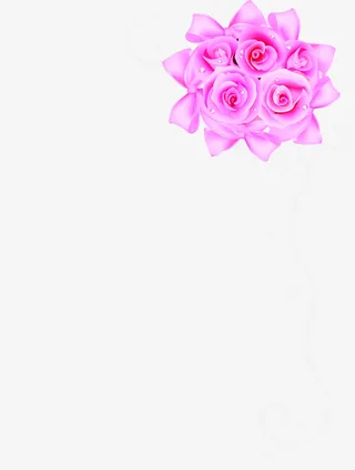 手绘粉色渐变玫瑰花免抠