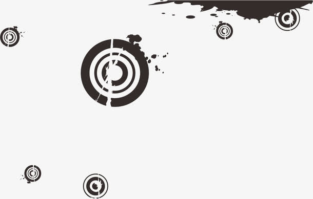 墨迹圆圈漂浮免抠