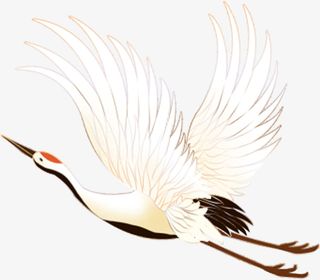 国潮风丹顶鹤免抠