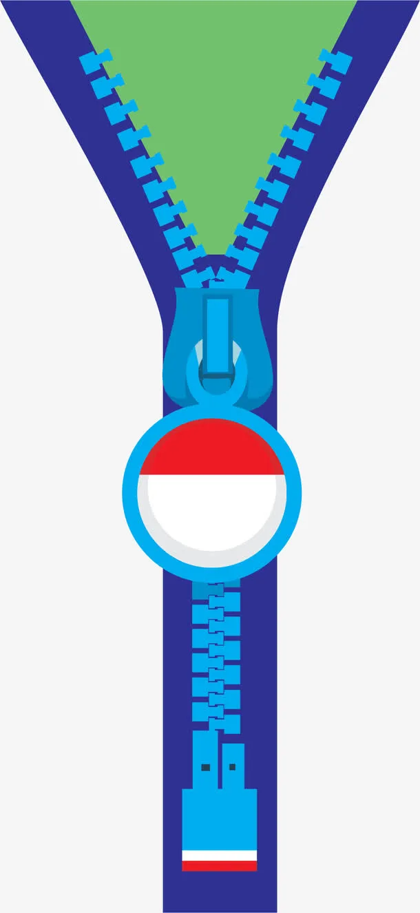 深蓝色三角形拉链免抠