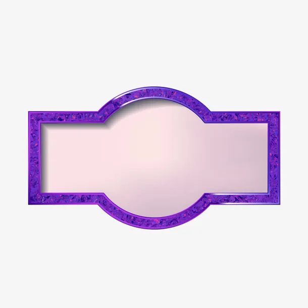 紫色边框文字底框免抠