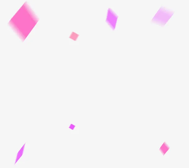 粉色几何图形漂浮素材免抠