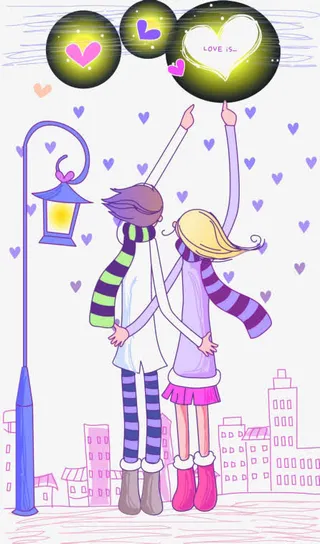 数星星的男孩女孩免抠