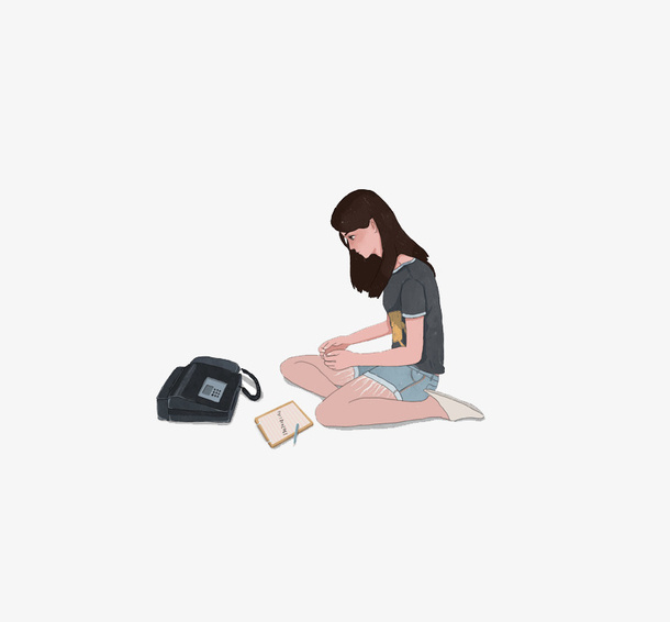 放学学习的小姑娘PNG免抠