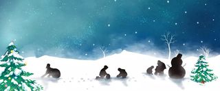 圣诞节堆雪人背景海报素材高清