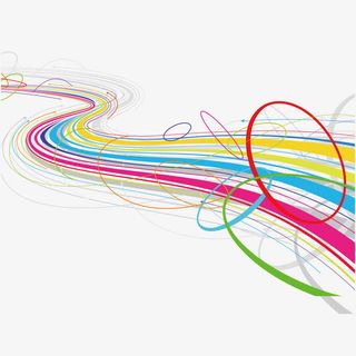 抽象的彩色波线背景自由向量免抠