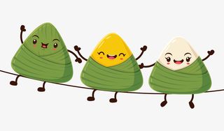 彩色粽子卡通插画免抠