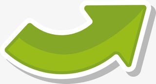 向上弯曲的绿色箭头免抠