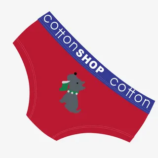 矢量红色小狗三角内裤儿童免抠