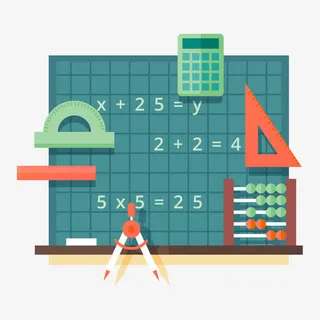 数学元素矢量插图免抠