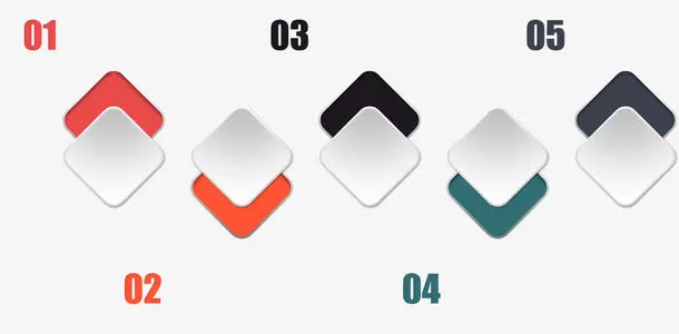 创意PPT并列关系元素免抠