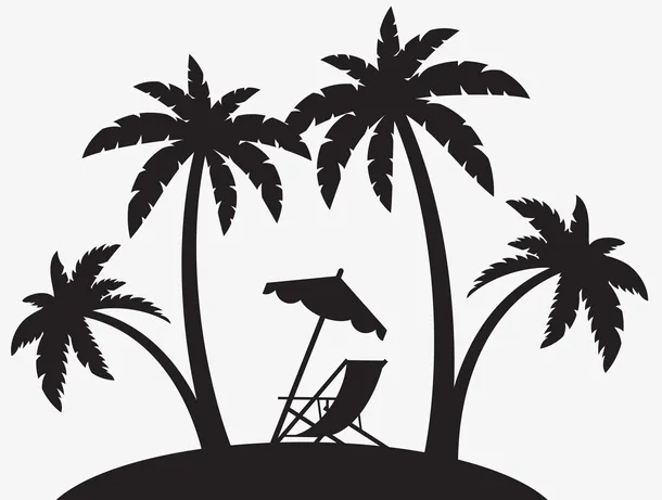 椰子树和伞免抠