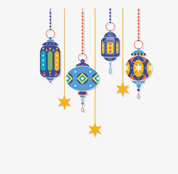 手绘卡通民族风灯笼免抠
