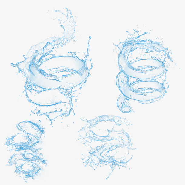 水花飞溅水纹免抠