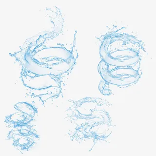 水花飞溅水纹免抠