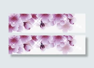 粉色唯美樱花边框免抠