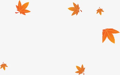 不同大小飘落的枫叶免抠