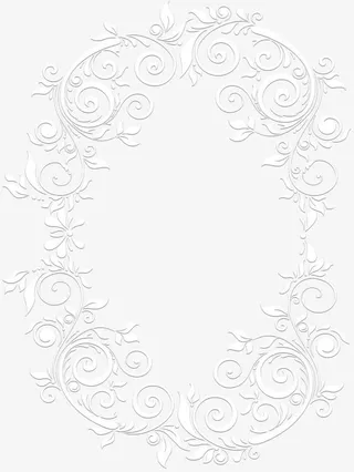 黑色简约线条花朵边框纹理免抠