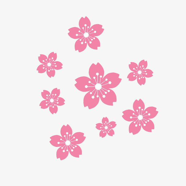 春天桃花飘落免抠