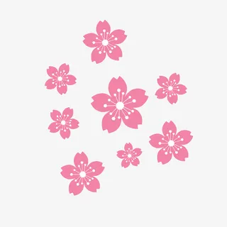 春天桃花飘落免抠