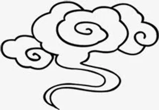 中国风黑色祥云装饰免抠