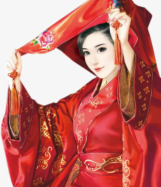 红盖头新娘古风立绘免抠
