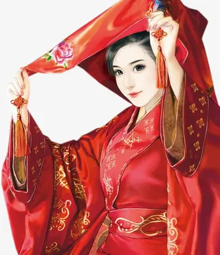 红盖头新娘古风立绘免抠
