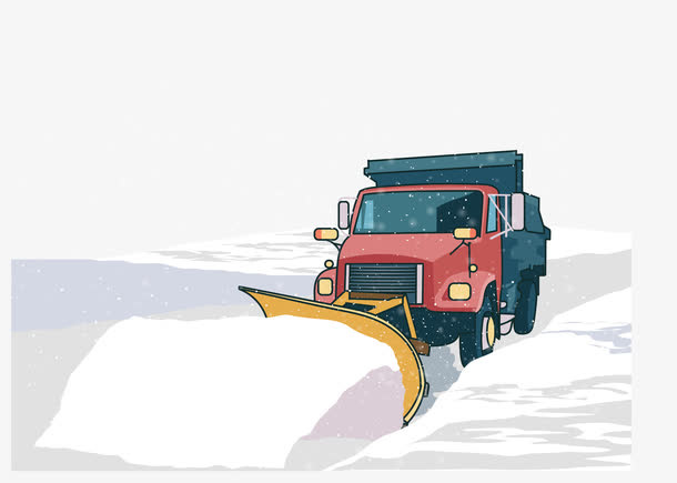 矢量图重型推雪车免抠