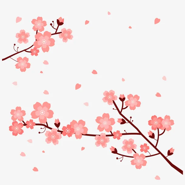 樱花桃花浪漫素材免抠