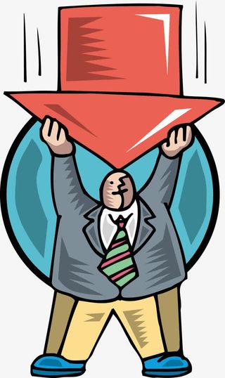 头顶下降的箭头免抠