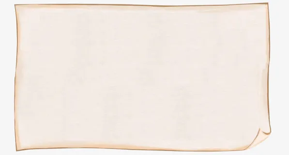 黄色卷起的纸张背景手绘