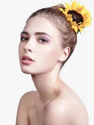 时尚彩妆女性脸部特写免抠