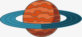 一颗橘红色的恒星免抠