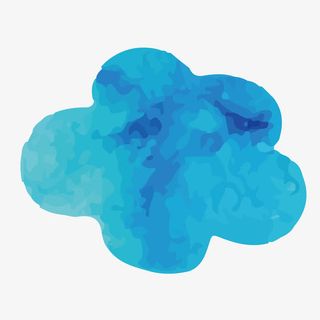 矢量水墨云彩蓝色渐变免抠