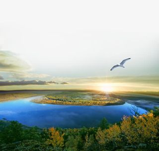 魅力生态河湾免抠