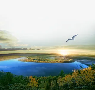 魅力生态河湾免抠