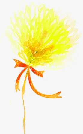 手绘黄色菊花节日免抠