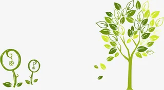 绿色春季小树装饰免抠