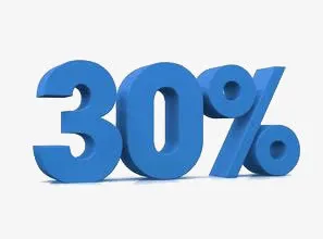 蓝色百分数免抠