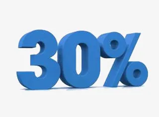 蓝色百分数免抠