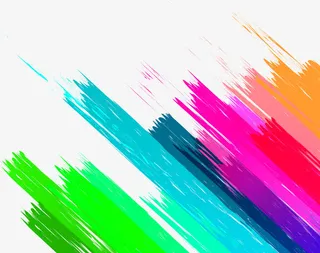 彩色颜料笔刷墨迹装饰图案免抠