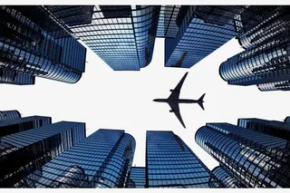 飞机大楼仰视免抠