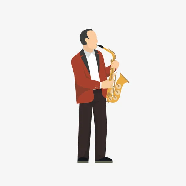 吹萨克斯风的男人免抠