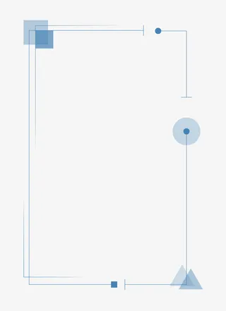 浅蓝色科技风漂浮几何简约边框免抠