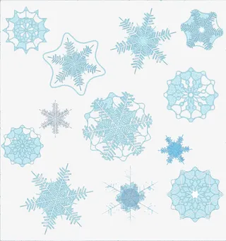 漫天雪花矢量素材免抠