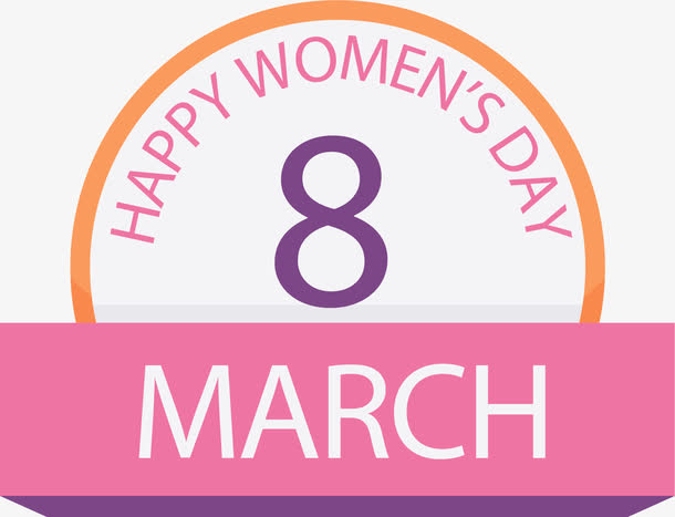 手绘三八妇女节清新标签免抠