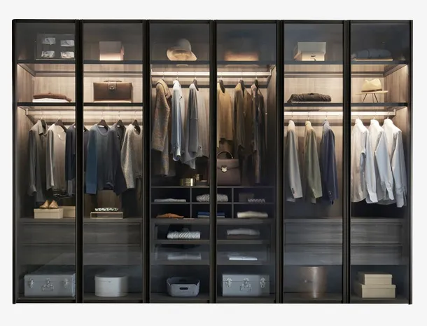 玻璃平开移门衣柜免抠