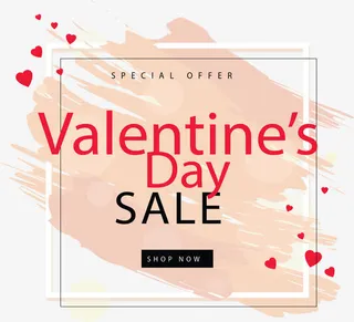 肉粉色笔刷涂鸦促销海报免抠