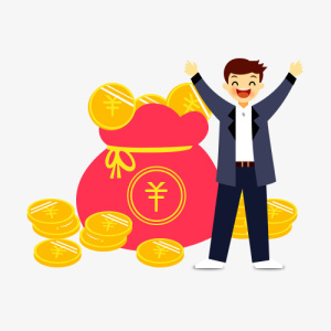 互联网金币小人免抠装饰花纹元素