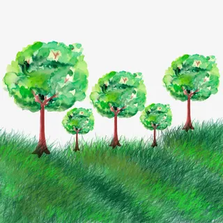 矢量手绘春天免抠